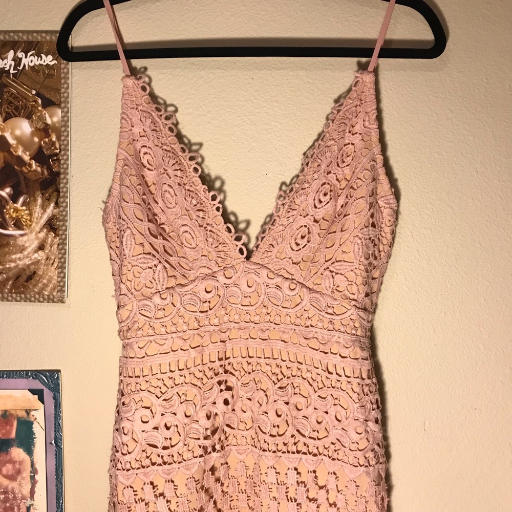 LUSH Dress | Pink Lace Dress - Picture 6 of 6
